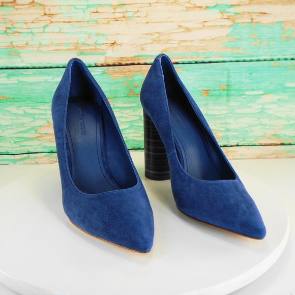 Pour La Victorie Blue Suede Heels - Picture 7 of 8